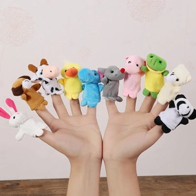 10Pcs Baby Animal Finger Puppets Asics Baseball Turf Shoes