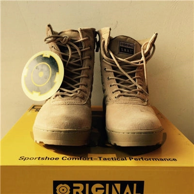 2017 Men Army Boots Mens Military Desert Boot SWAT Combat Boots Spring Autumn Breathable Ankle Boots Men Botas Top Quality Best All Season Work Boots