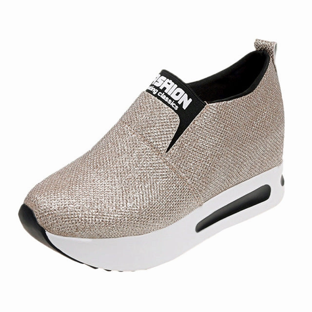 Flat Sole Gym Shoes 2019 Women shoes ladies  Flat Thick Bottom Shoes Slip On Ankle Boots Casual Platform Sport Shoes    #B35