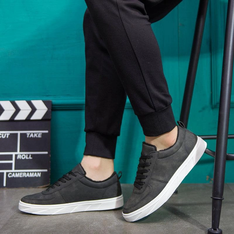 2021 autumn and winter new men's shoes suede shoes low to help students shoes sports shoes plus cotton plus velvet Asics Best Arch Support Shoe