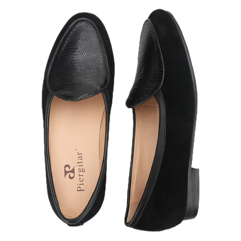 2023 Handcrafted Black Suede Cowhide Belgian Shoes Classic Slip-On Men Loafers Steve Madden Suede Loafers