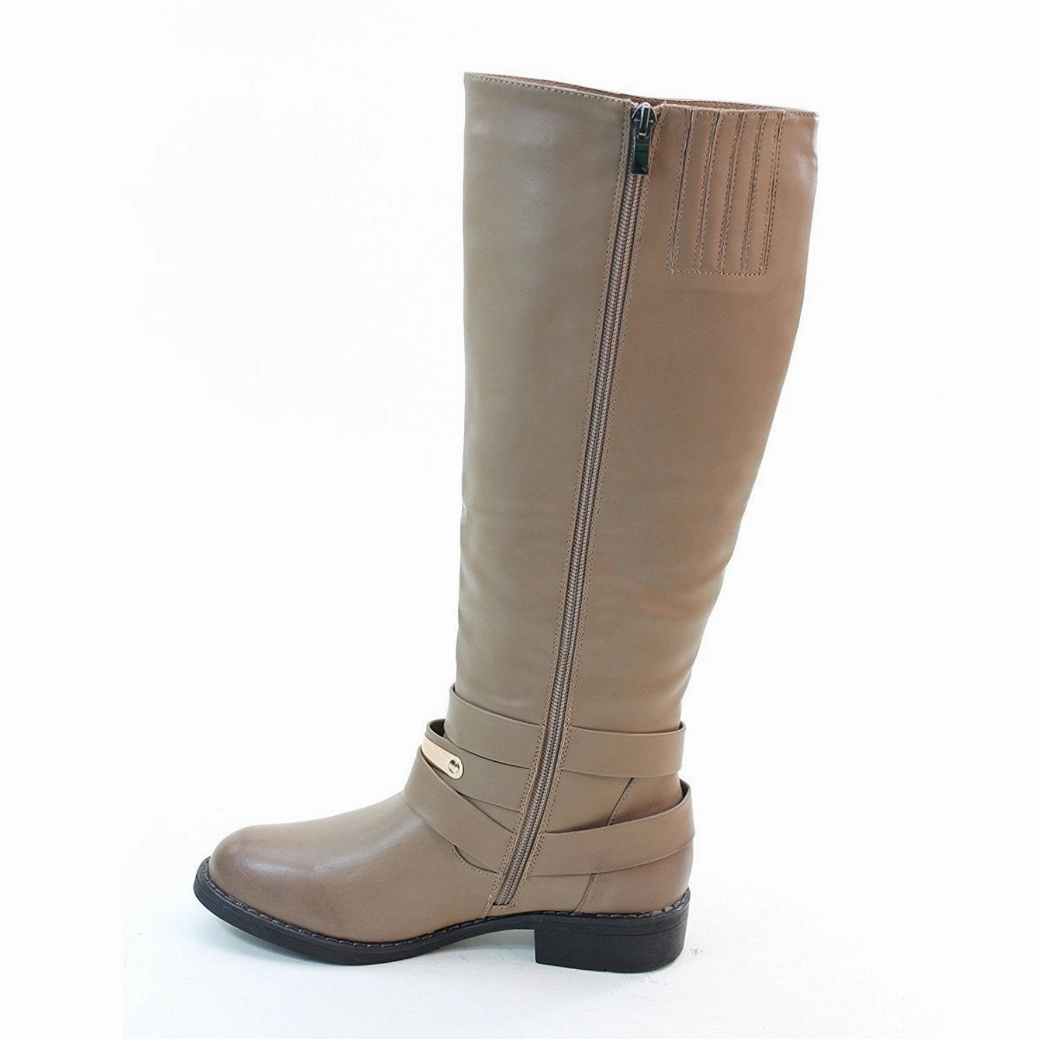 4everfunky Women's Double Buckles Zipper Low Heel Knee High Boots Hunter Rain Boots Nordstrom