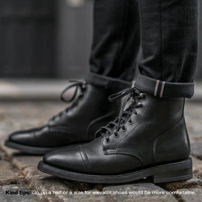 7 CM/2.76 Inches CMR CHAMARIPA Handcrafted Black Hidden High Heel Boots - Elevate Your Presence with 2.76 Inches of Customized Luxury Adidas Mountain Biking Shoes