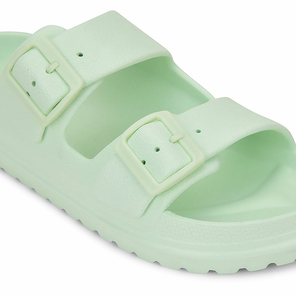 Quilted Shoes A-HA Light Green Casual Flat Sandal For Women EASYPRO By Liberty