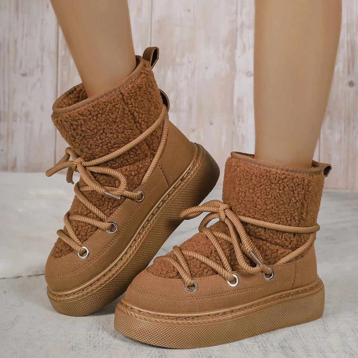 Lace-Up Winter Boots for Women  Cozy & Non-Slip Design