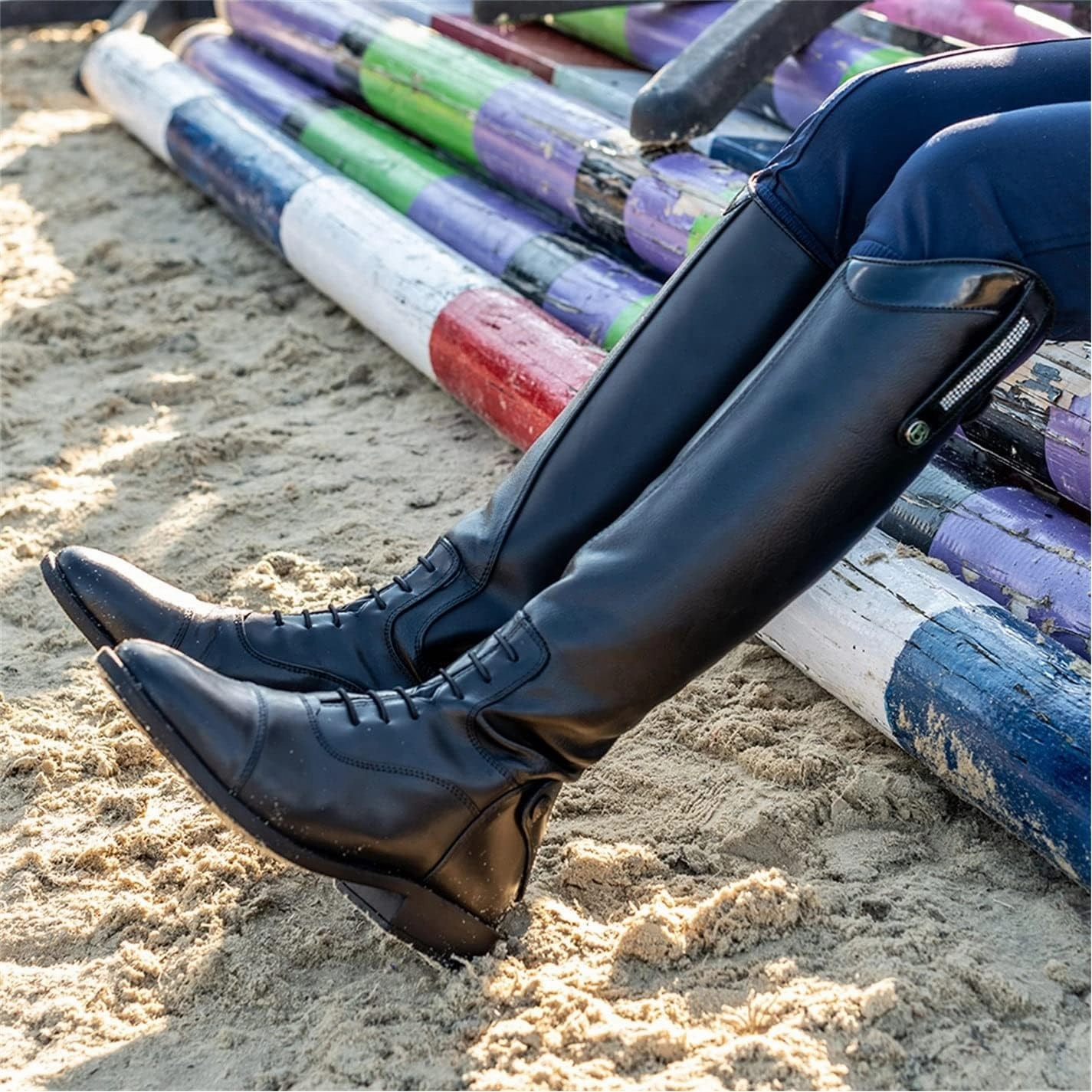 Brogini Girls Como Piccino Long Boots. Patent Top with diamante Shark Boots