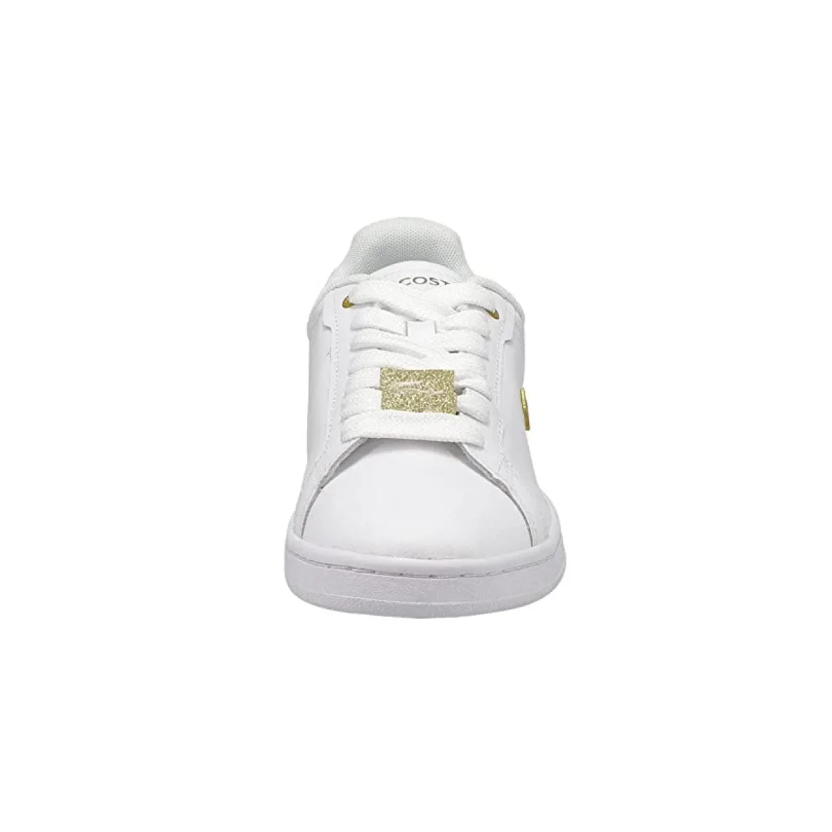 LACOSTE 7-45SFA0055216 CARNABY PRO 123 WMN'S (Medium) White/Gold Leather & Synthetic Lifestyle Shoes Urban Sport Classic Style