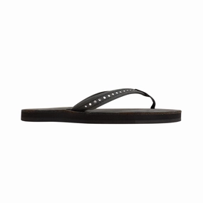 Canvas Upper soft feel RAINBOW 101CLTSNK/PBLK CRYSTAL YTH'S (Medium) Black Leather Narrow Strap Sandals
