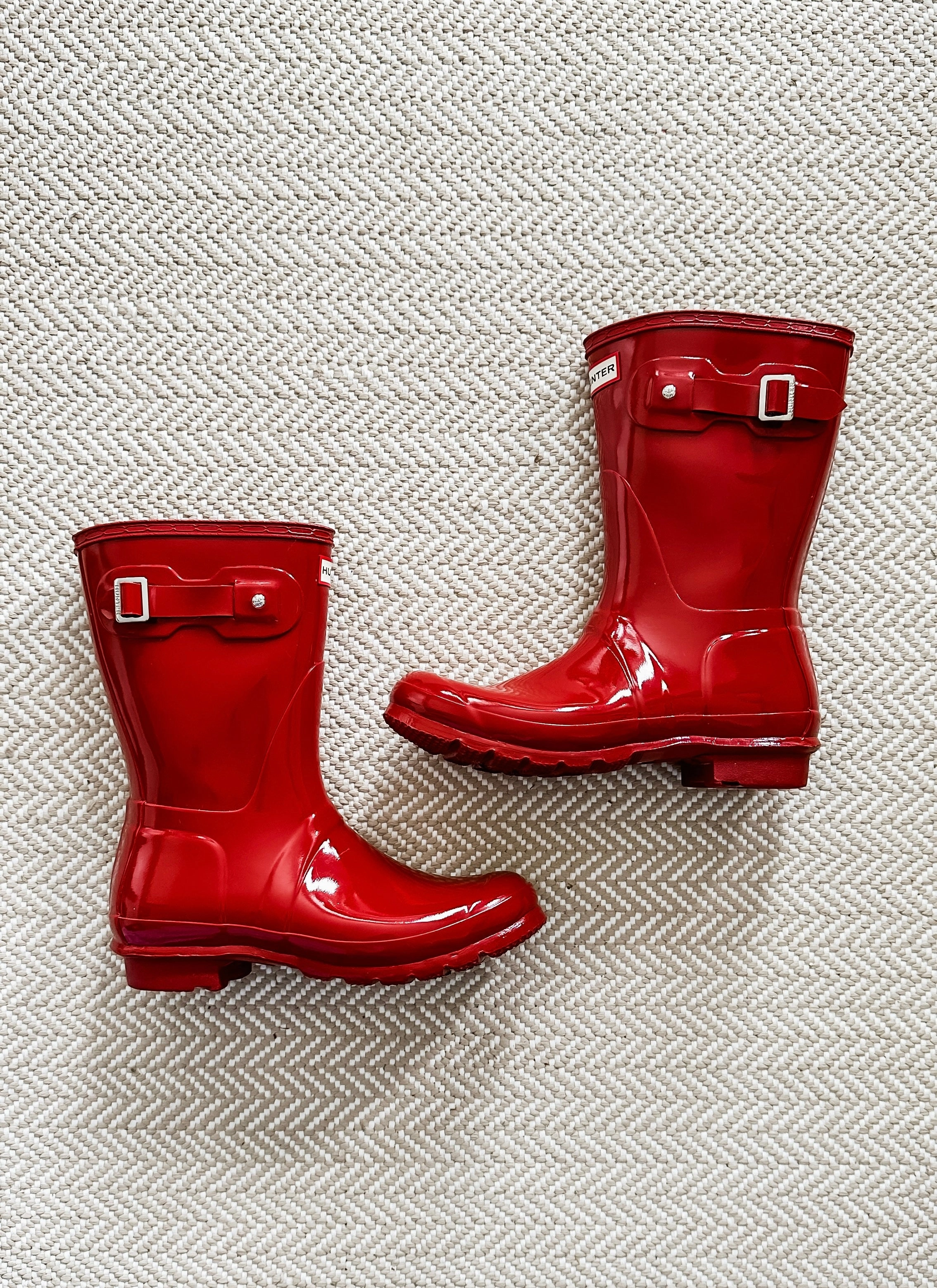 Hunter Cherry Red Gloss Short Original Waterproof Rain Boots (US 9) Adidas Shoe Palace