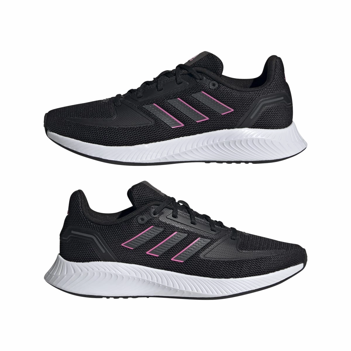 ADIDAS FY9624 RUNFALCON 2.0 WMN'S (Medium) Black/Gray/Pink Mesh Running Shoes Injury Safe Flexible Upper
