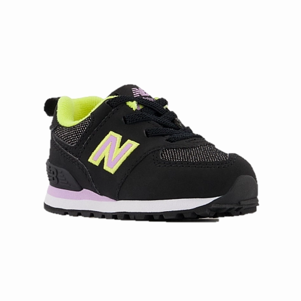 Heat Step NEW BALANCE ID574FX2 574 BUNGEE LACE INF'S (Wide) Black Synthetic Running Shoes