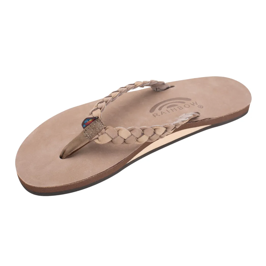 RAINBOW 301ALDBSW/DBSB TWISTED SISTER PREMIER WMN'S (Medium) Dark Brown/Sierra Leather Strap Sandals Fashion Edge