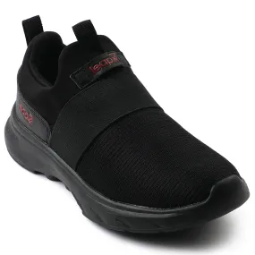 Leap7x Black Non Lacing Sports Walking Shoes For Men SENTINO By Liberty Best Gym Training Shoes 2025