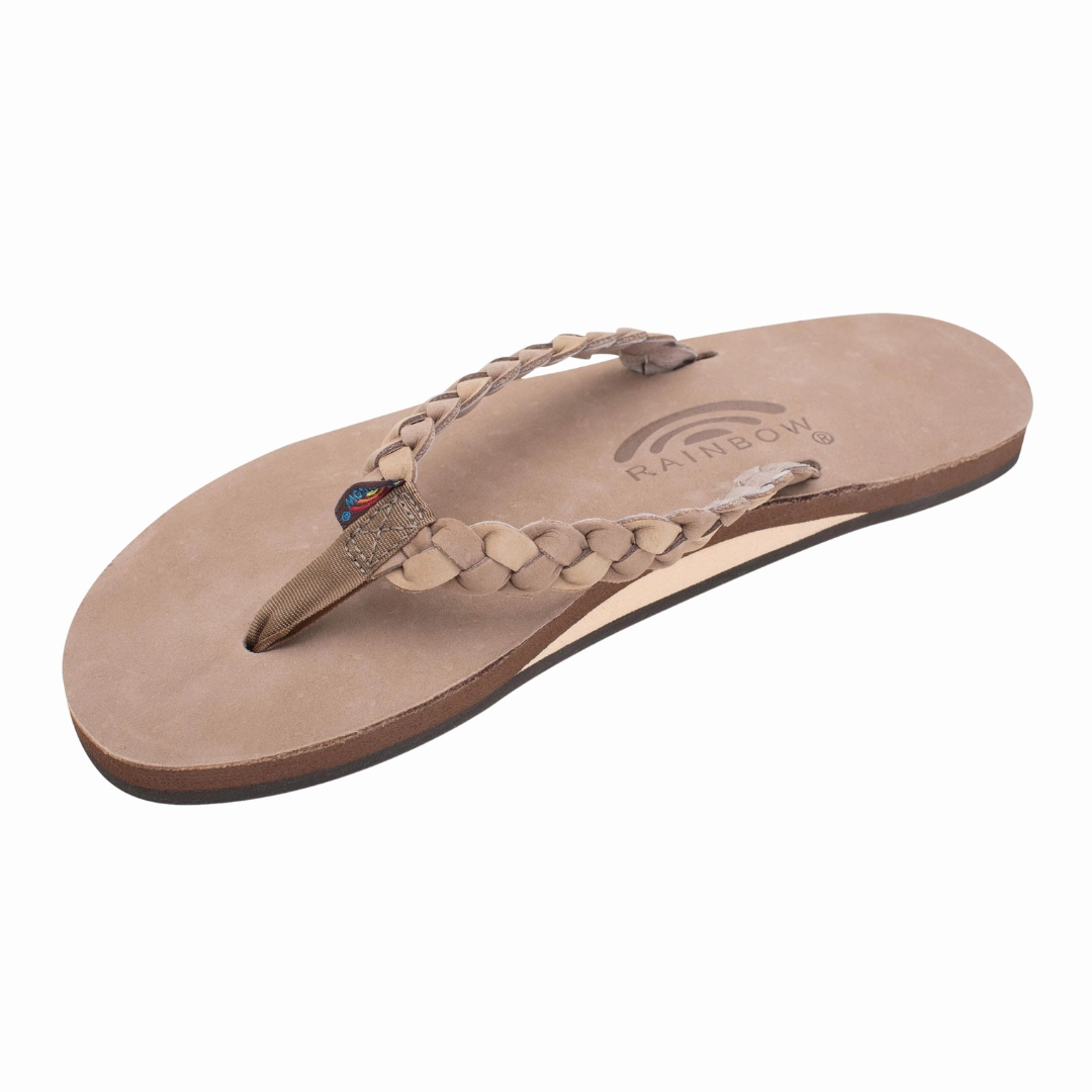 RAINBOW 301ALDBSW/DBSB TWISTED SISTER PREMIER WMN'S (Medium) Dark Brown/Sierra Leather Strap Sandals Foam Insole