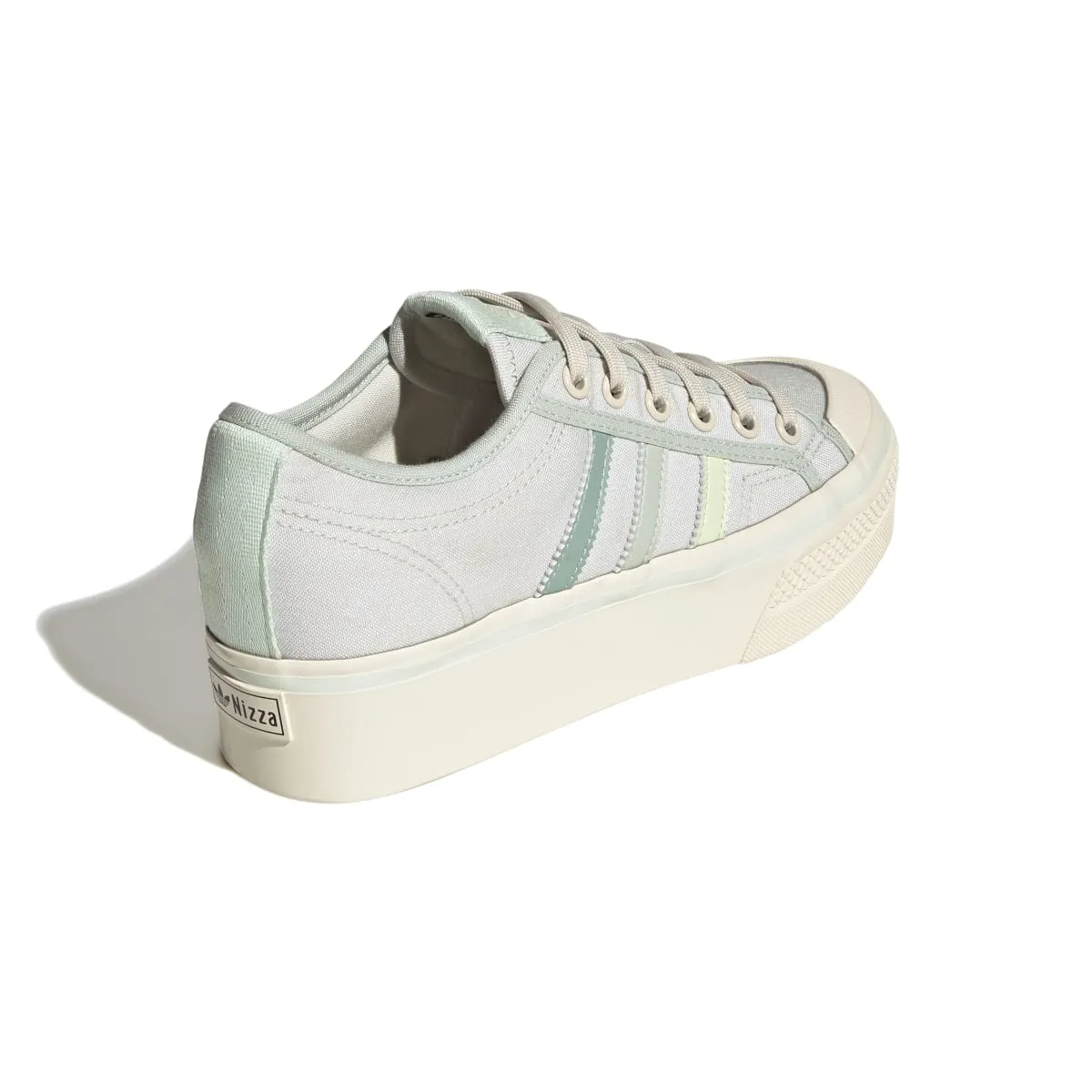 thermal upper shoes ADIDAS GX4605 NIZZA PLATFORM WMN`S (Medium) White/Lime/White Textile Lifestyle Shoes