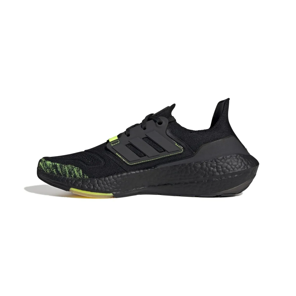 Subtle Detail ADIDAS GX5915 ULTRABOOST 22 MN'S (Medium) Black/Black/Yellow Textile Running Shoes