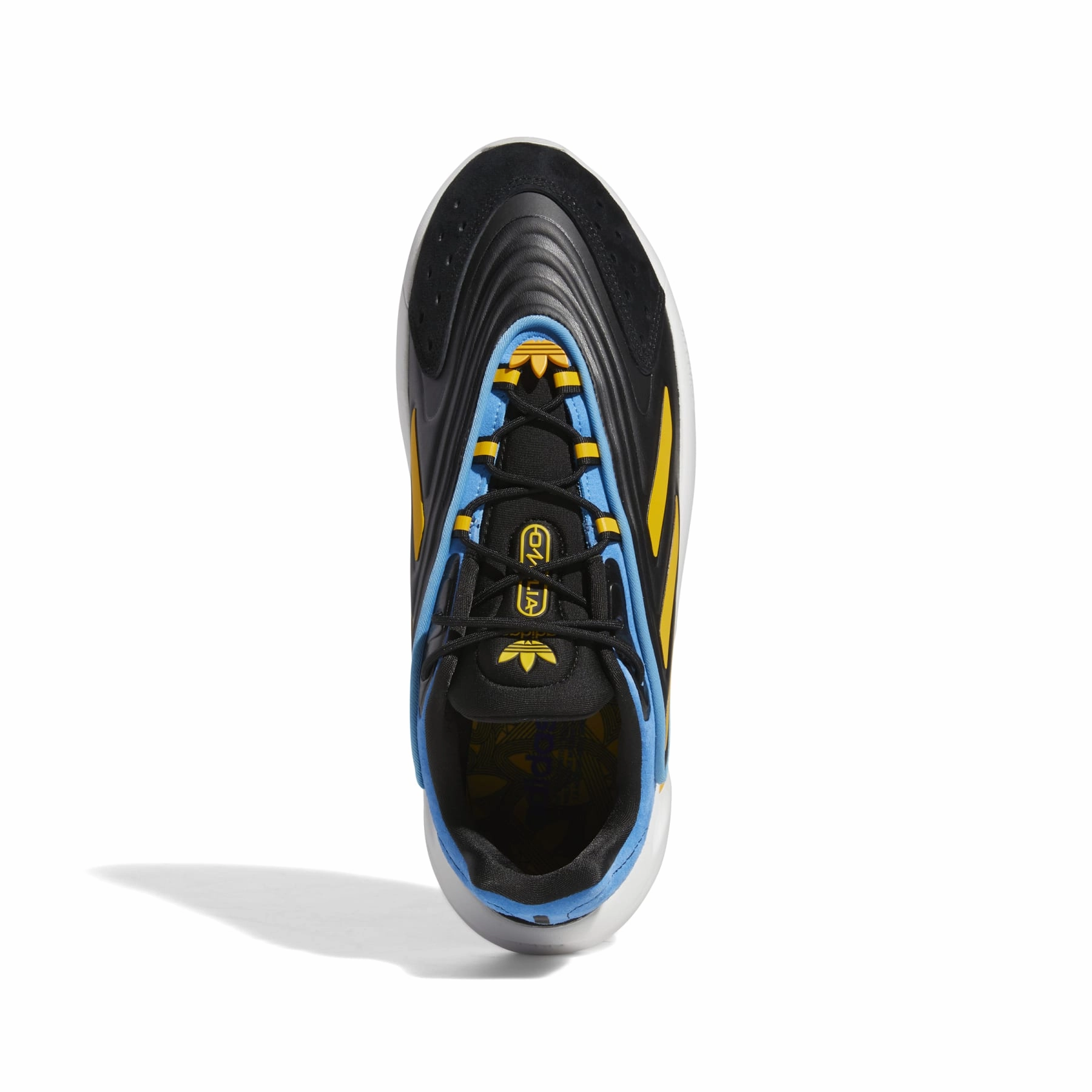 Grip Strong Stretchable ADIDAS FZ5881 OZELIA MN'S (Medium) Black/Gold/Blue Synthetic Running Shoes