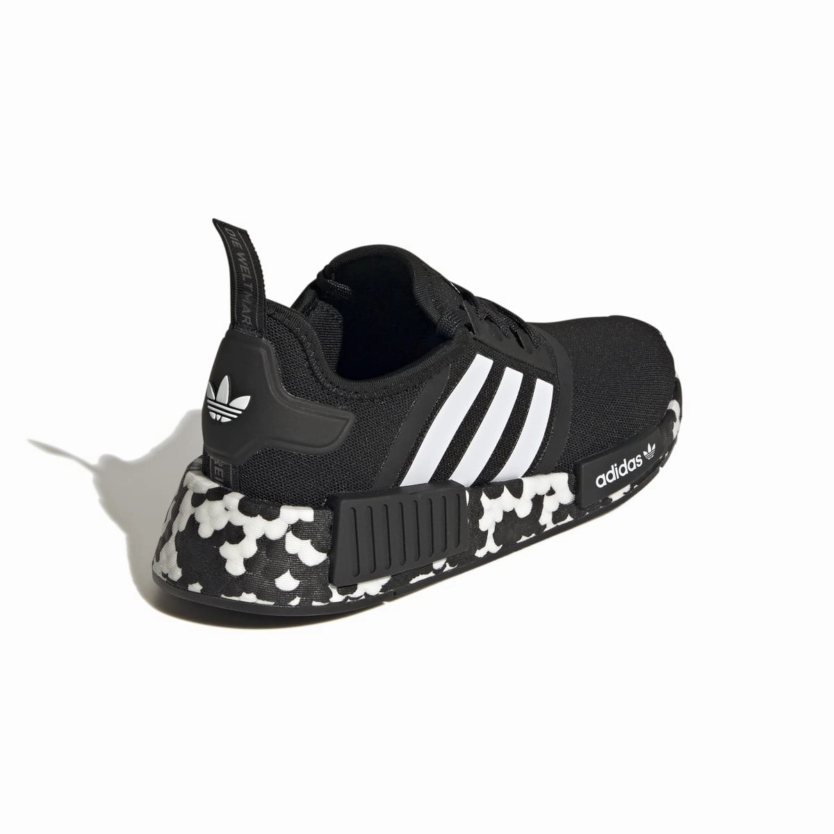 Stable Walk Smart Style ADIDAS GW9594 NMD_R1 JR'S (Medium) Black/Black/White Textile Running Shoes