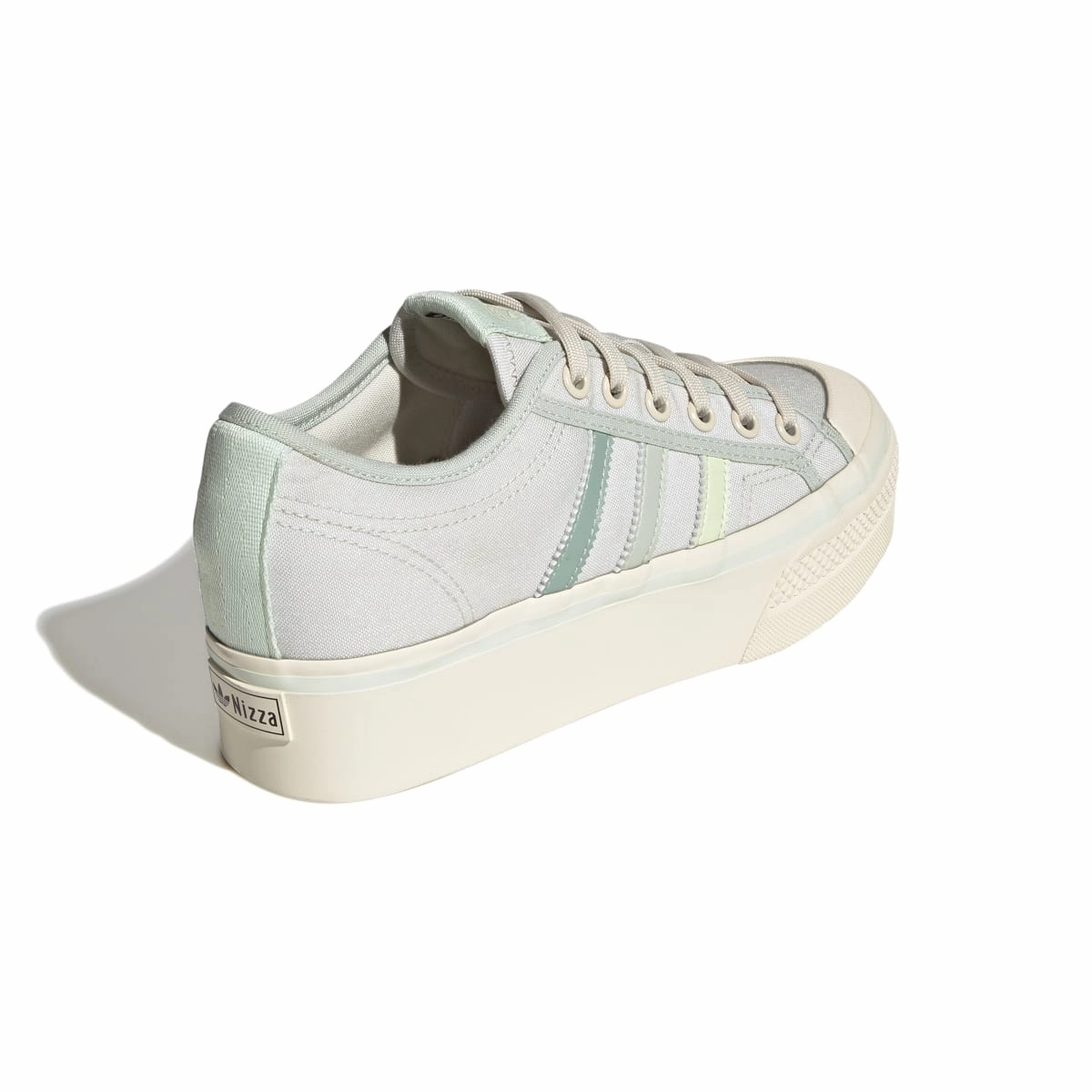 thermal upper shoes ADIDAS GX4605 NIZZA PLATFORM WMN`S (Medium) White/Lime/White Textile Lifestyle Shoes