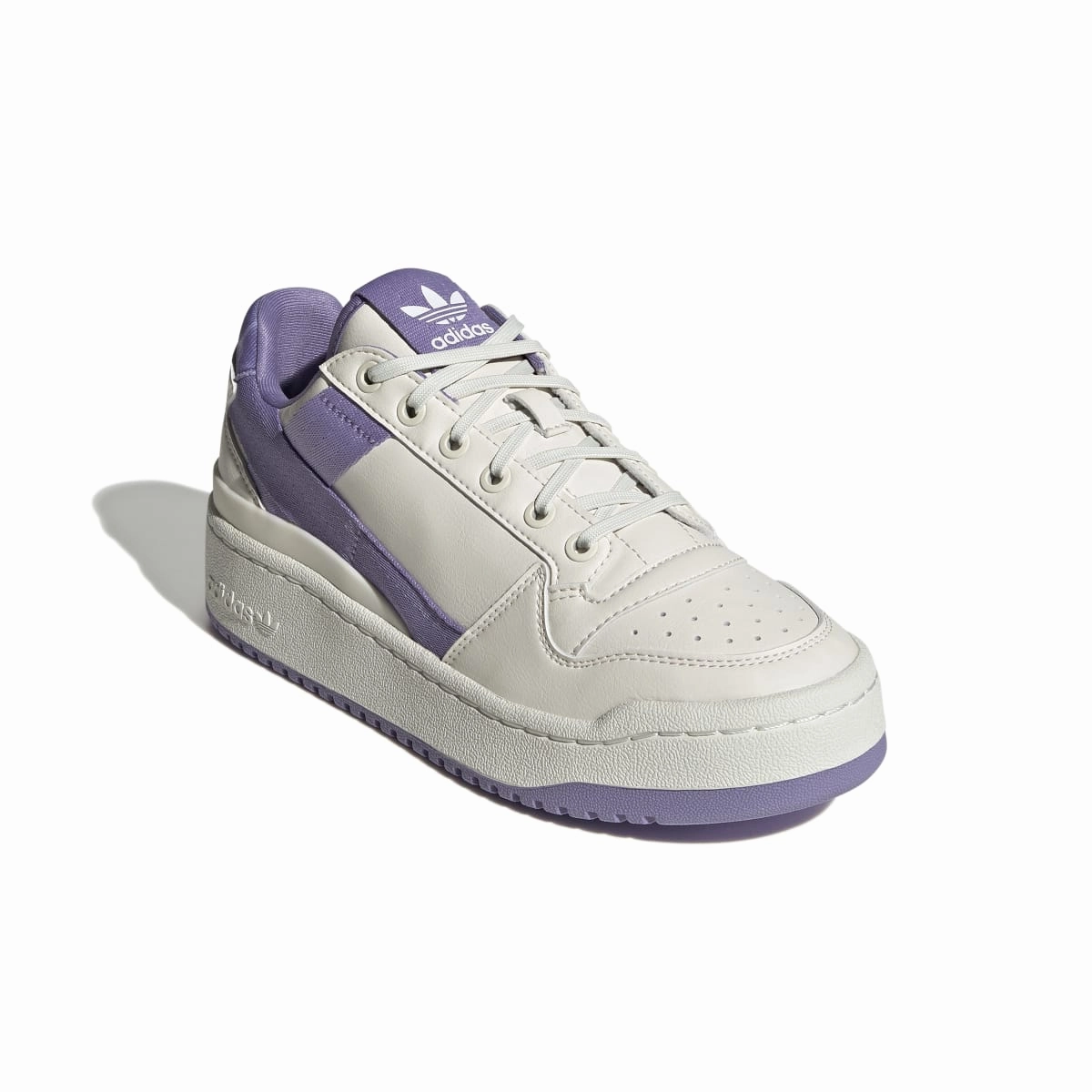 fitness enthusiasts' preference ADIDAS GX4617 FORUM BOLD WMN'S (Medium) White/White/Lilac Synthetic Lifestyle Shoes