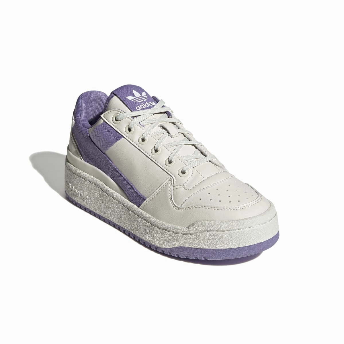 ADIDAS GX4617 FORUM BOLD WMN'S (Medium) White/White/Lilac Synthetic Lifestyle Shoes Sturdy Build Abrasion resistant