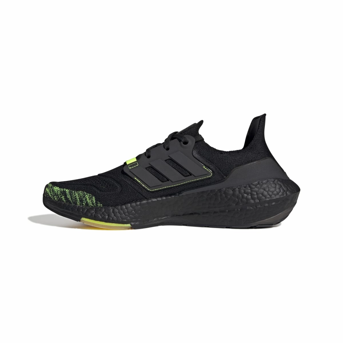 Subtle Detail ADIDAS GX5915 ULTRABOOST 22 MN'S (Medium) Black/Black/Yellow Textile Running Shoes