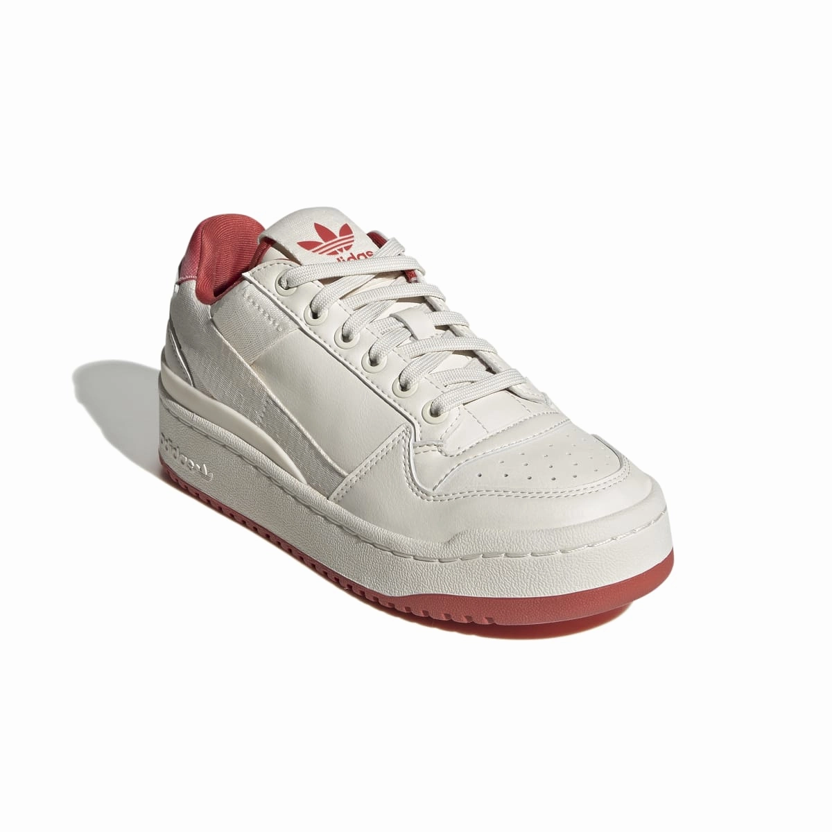 ADIDAS GX7292 FORUM BOLD JR'S (Medium) White/White/Red Synthetic Lifestyle Shoes Sand Jog