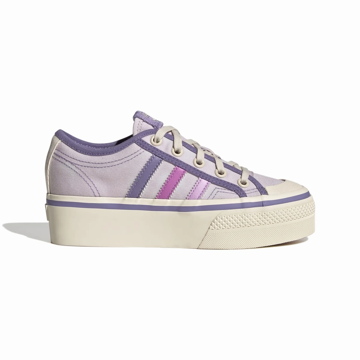 Practical Use ADIDAS GY7051 NIZZA PLATFORM JR'S (Medium) Pink/Lilac/White Textile Lifestyle Shoes