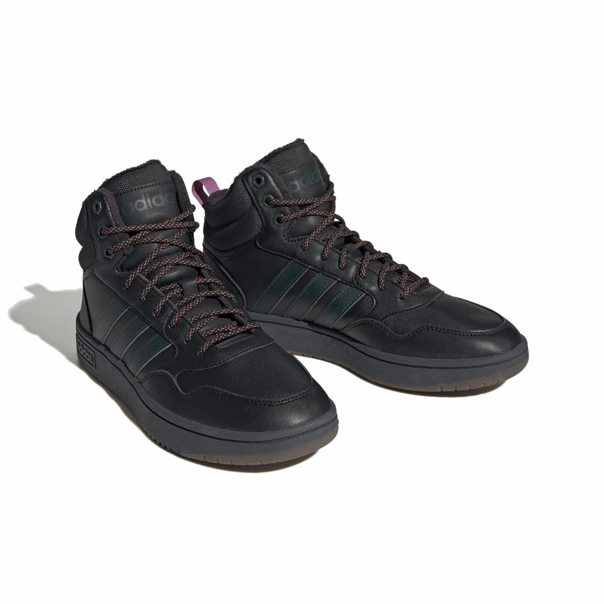Relaxed Street Guide Step ADIDAS GZ6681 HOOPS MID 3.0 WINTERIZED MN'S (Medium) Black/Green/Gum Synthetic Leather Basketball Shoes