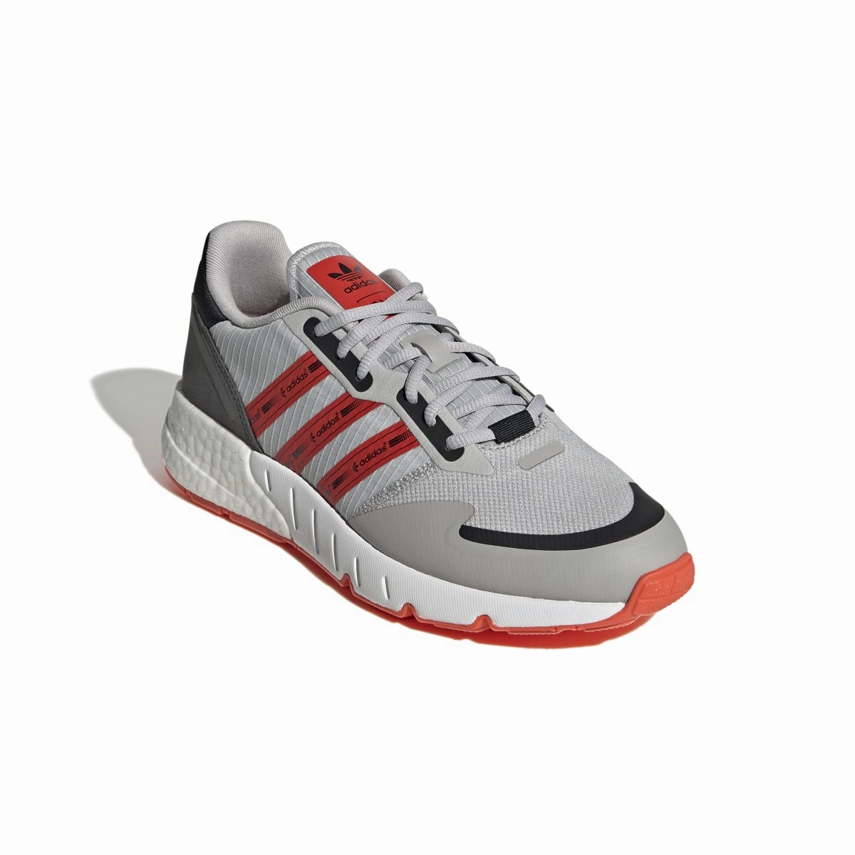 ADIDAS GZ9079 ZX 1K BOOST MN'S (Medium) Grey/Red/White Textile Running Shoes Motion control Durable Design