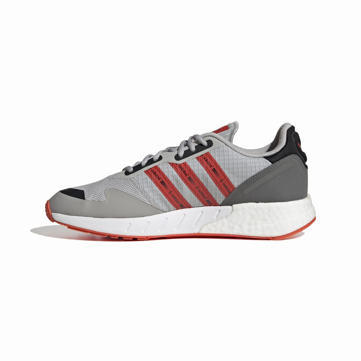 ADIDAS GZ9079 ZX 1K BOOST MN'S (Medium) Grey/Red/White Textile Running Shoes Sleek Design Rugged Terrain