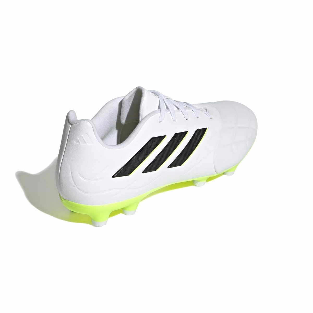 ADIDAS HQ8984 COPA PURE.3 FG MN'S (Medium) White/Black/Lemon Leather Soccer Shoes Busy Path