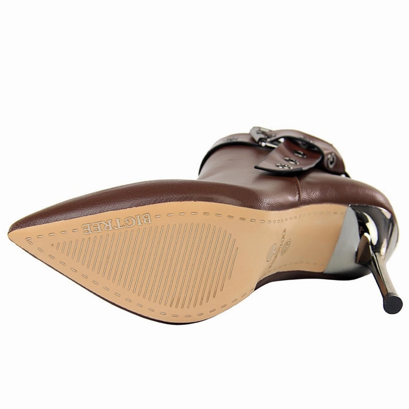 Adidas Aqua Shoes Leather Ankle Boots-Knight Boots