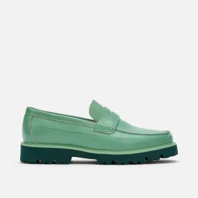 Adler Green Ombr Leather Penny Loafers Penny Leather Loafers