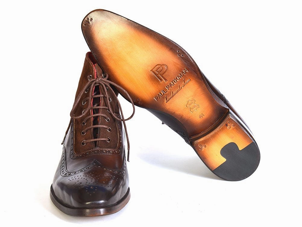 Adidas Originals Nmd S1 Running Shoes Paul Parkman Men's Wingtip Boots Brown Suede & Calfskin Shoes