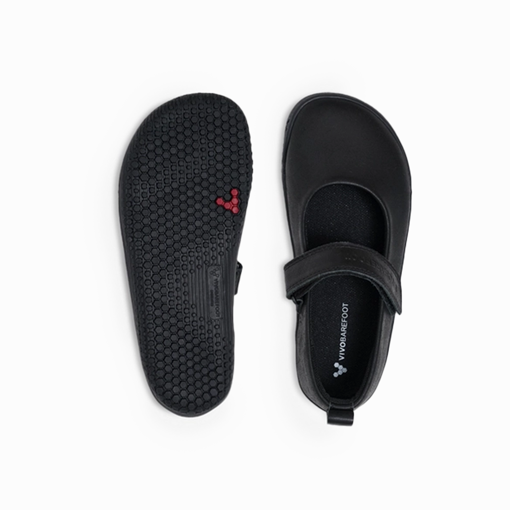 Vivobarefoot Wyn School Preschool Obsidian Fake Leather Boots