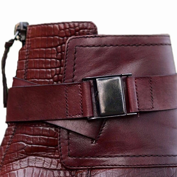 Kara Zini Handmade Slip-On Strap Style Red Boots Asics Basketball Shoes Low