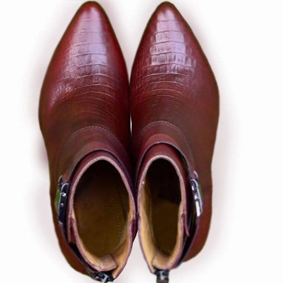 Asics Reflex Wrestling Shoes Kara Zini Handmade Slip-On Strap Style Red Boots