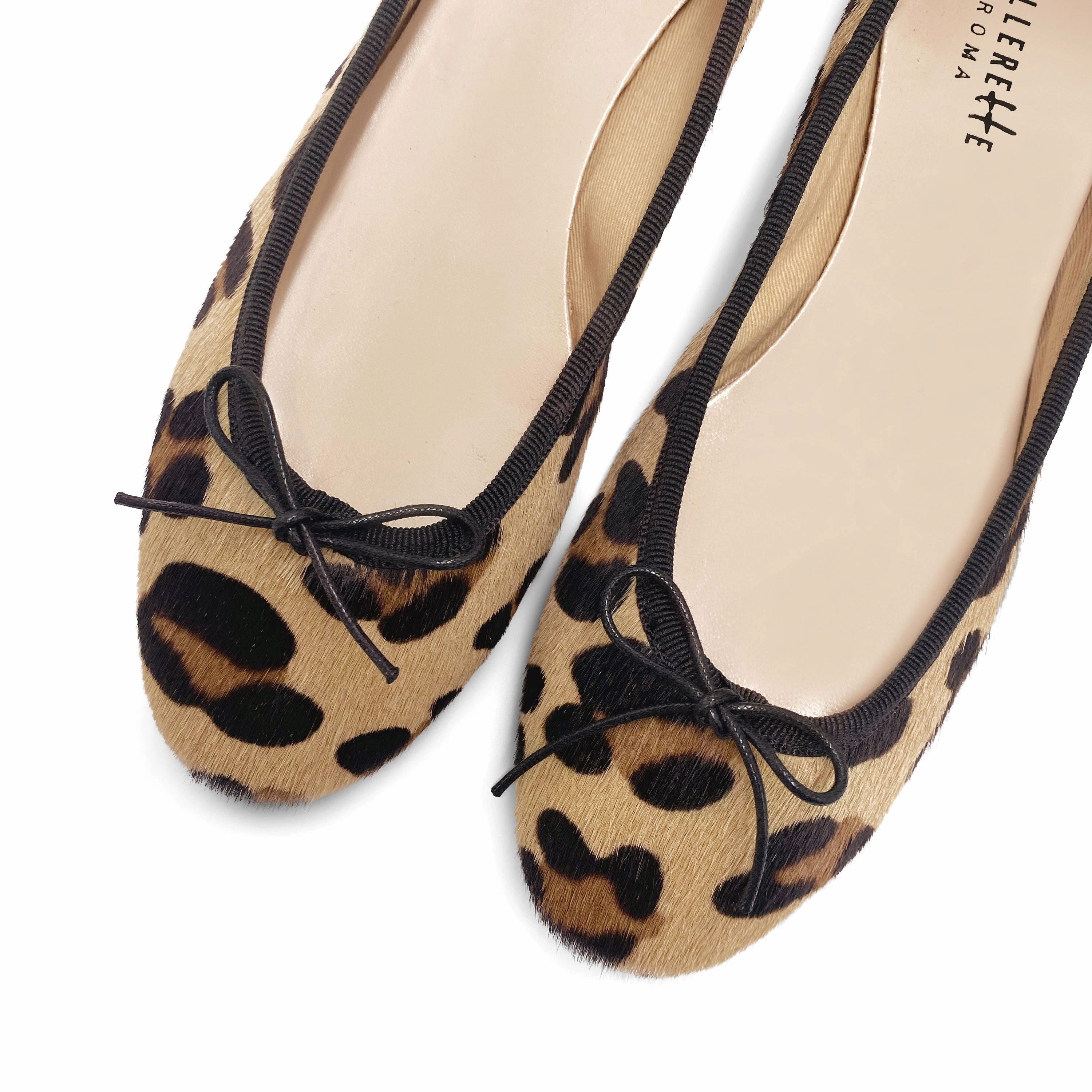 Fun Dress Shoes Leopard spotted calf hair ballet flats