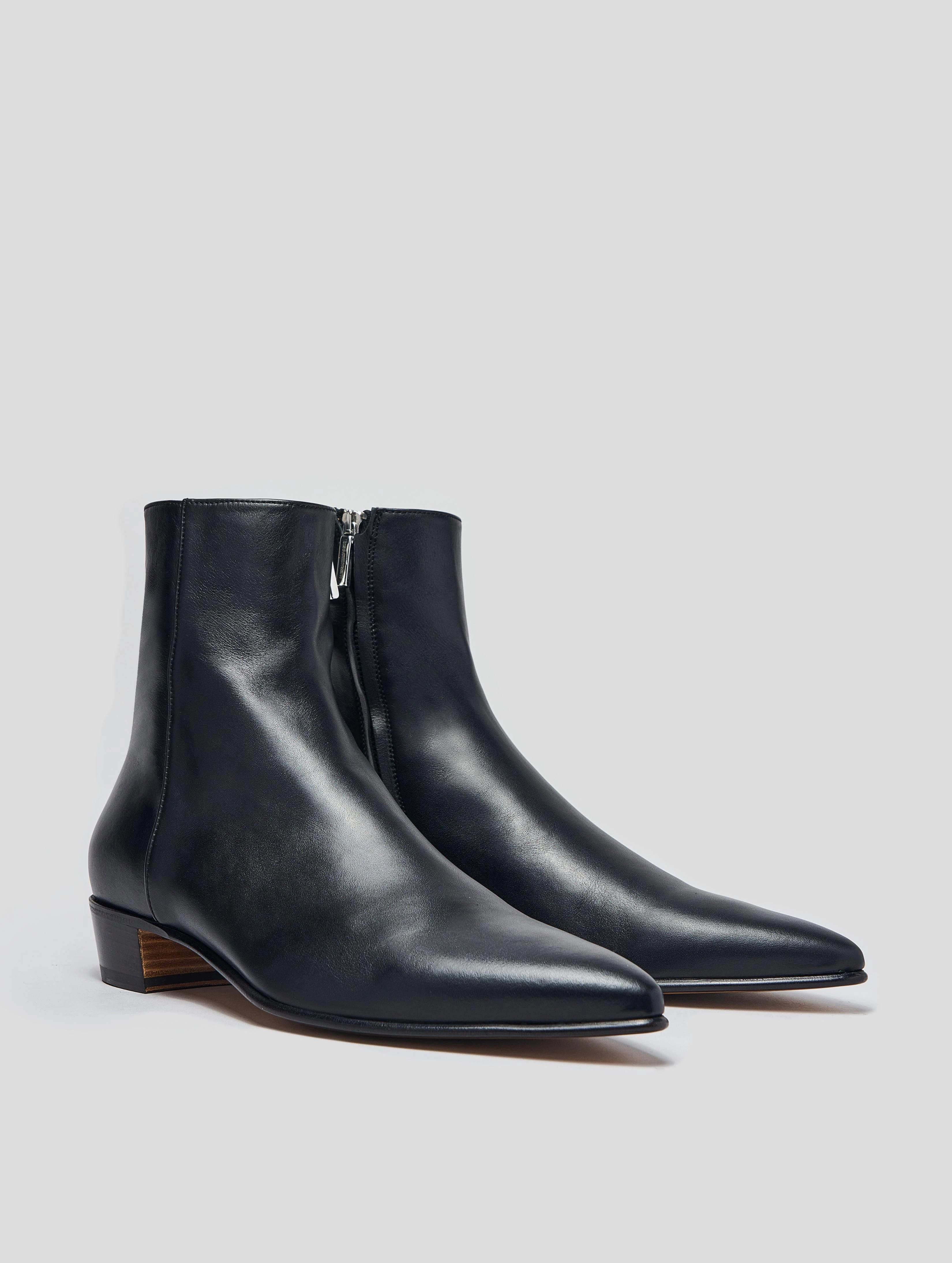 Anthro Boots ALEC 30MM ANKLE BOOT IN BLACK CALFSKIN