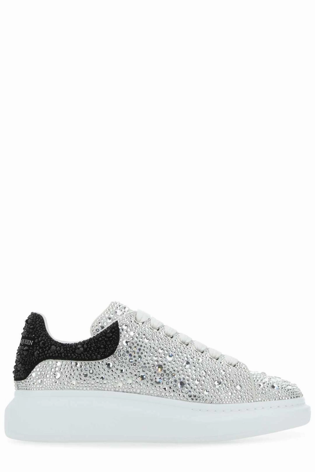 Alexander McQueen Oversized Embellished Lace-Up Sneakers Slacks With Sneakers