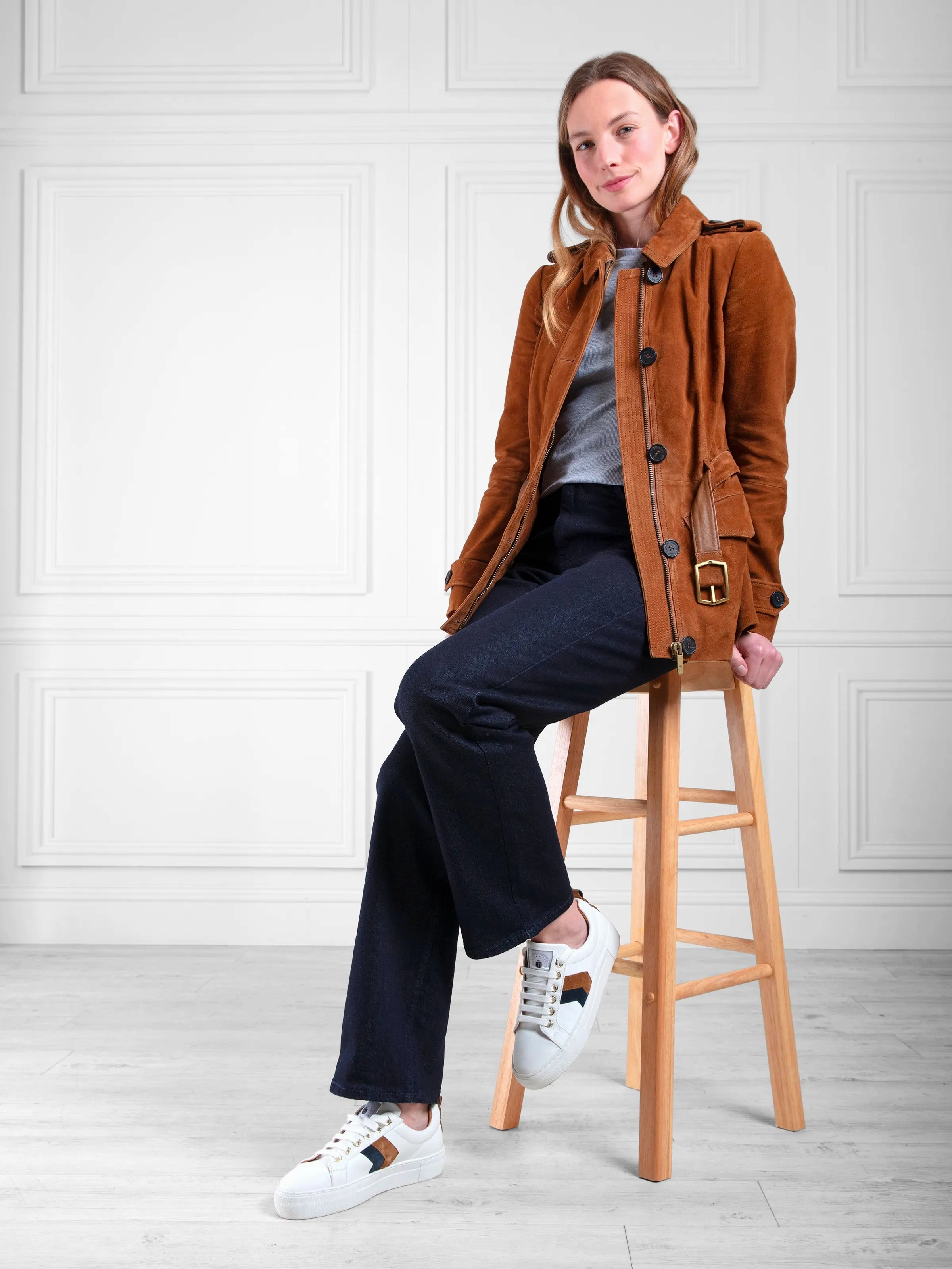 Alexandra Platform - White - Tan & Navy Rene Caovilla Loafers