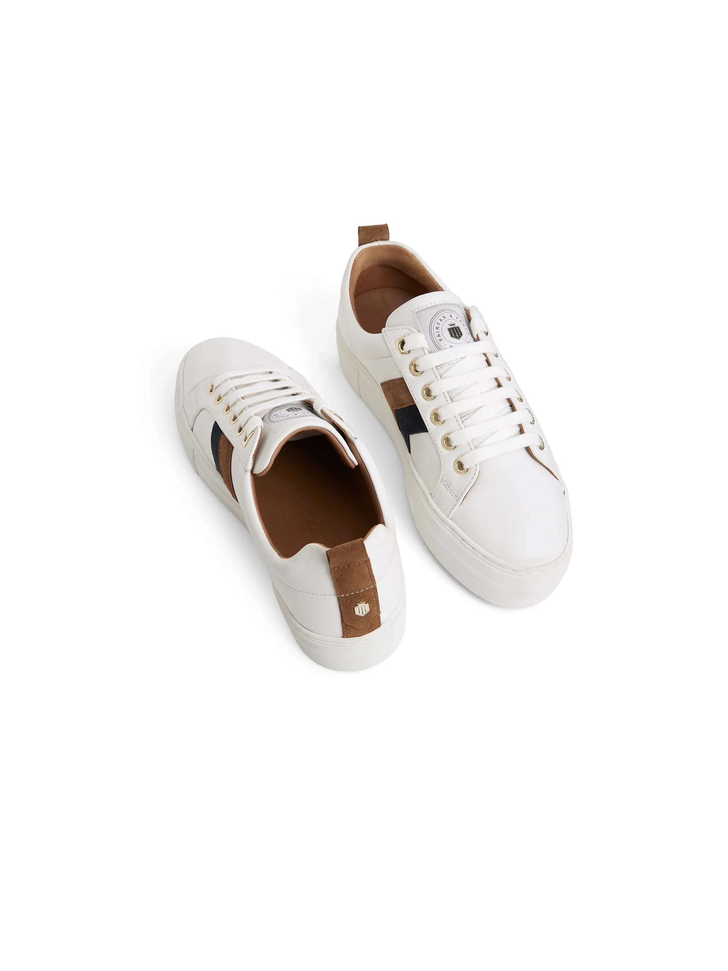 Loafers Pearl Alexandra Platform - White - Tan & Navy