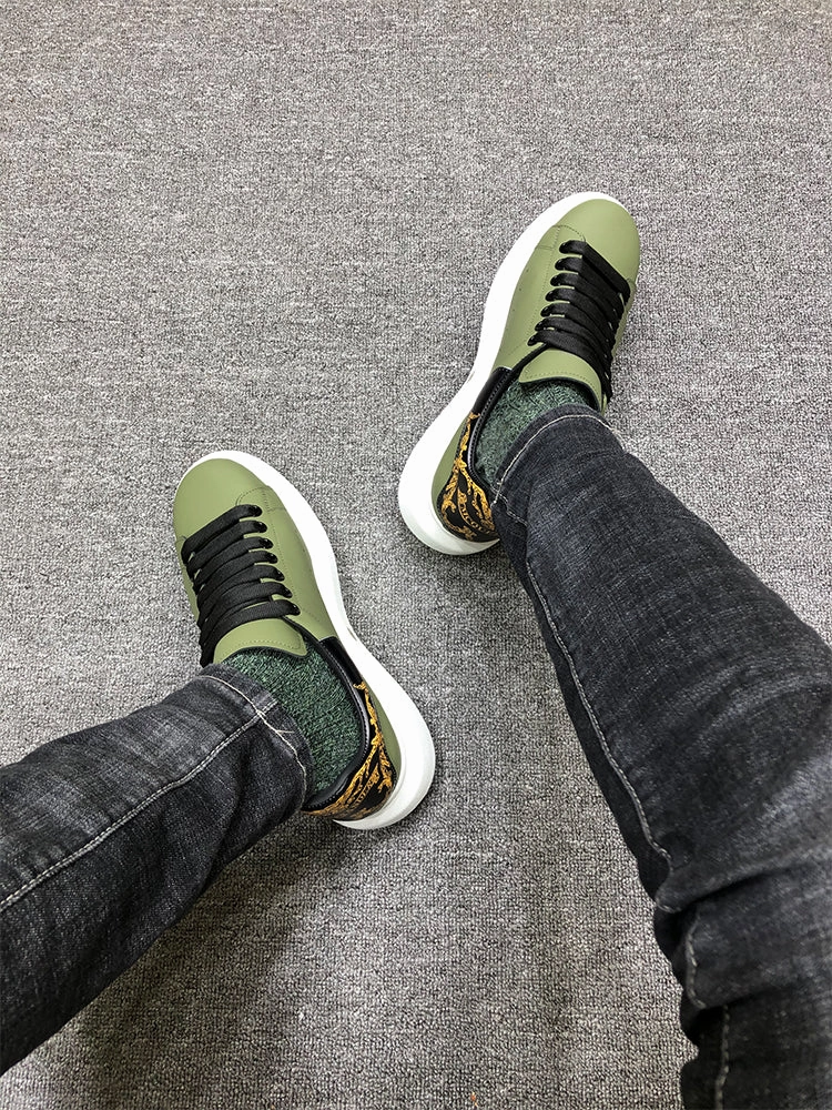 Asics Junior Tennis Shoes ALISANDRO GRAMMY CHUNKY SOLE LEATHER UNISEX CASUAL SNEAKER IN GREEN