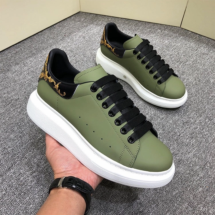 ALISANDRO GRAMMY CHUNKY SOLE LEATHER UNISEX CASUAL SNEAKER IN GREEN Asics Tennis Shoes Clearance