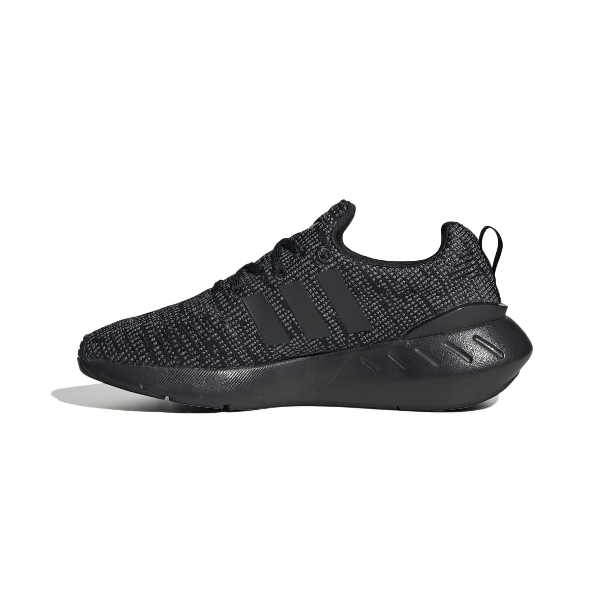 ADIDAS GW8166 SWIFT RUN 22 JR'S (Medium) Black/Grey/White Mesh/Knit Running Shoes Fit Soft