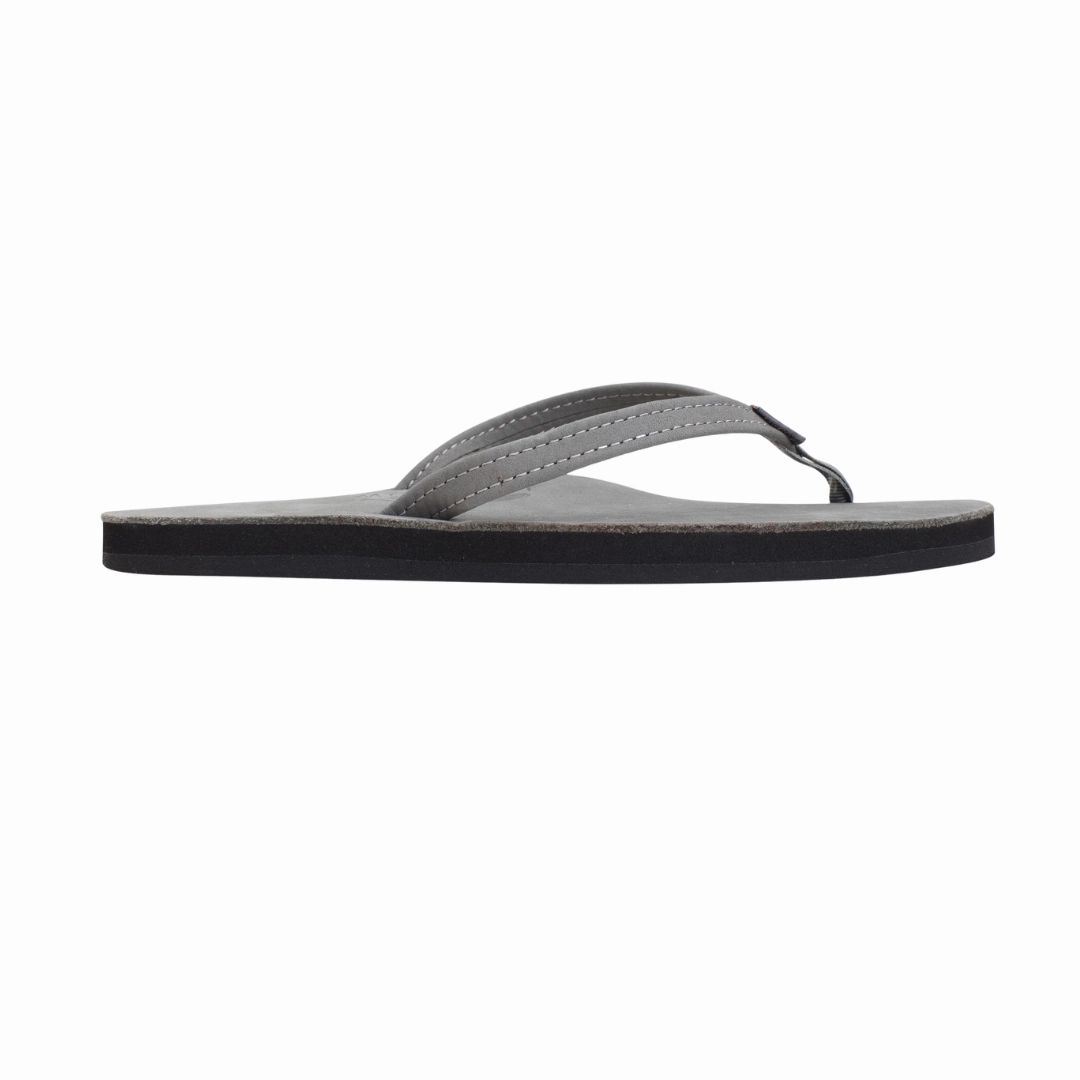 Local Go RAINBOW 301ALTSNW/GRY SINGLE LAYER WMN'S (Medium) Grey Leather Strap Sandals