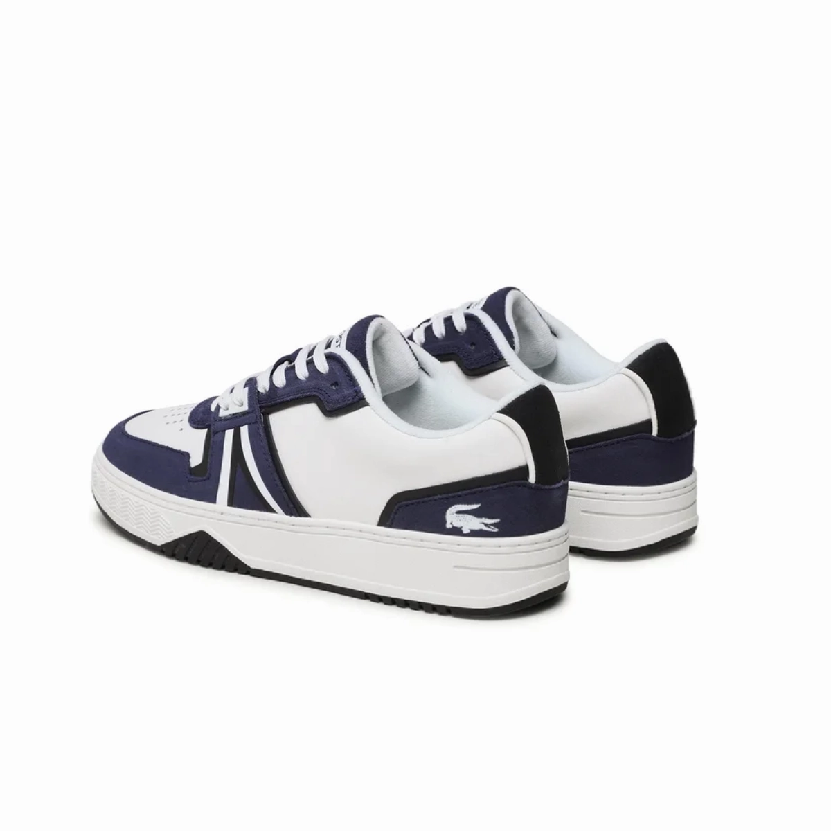 LACOSTE 7-45SMA0036042 L001 123 MN'S (Medium) White/Navy Leather & Synthetic Lifestyle Shoes Blue Sky