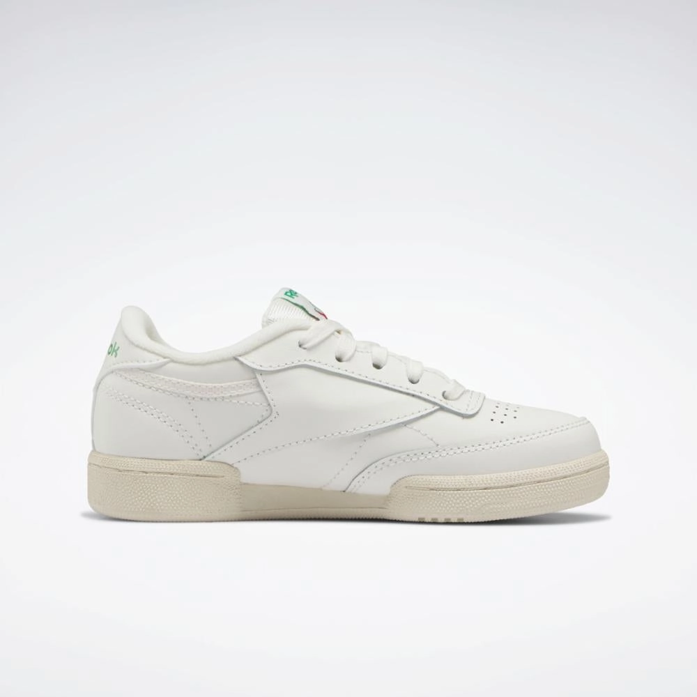 Puma Suede Tennis Shoes Reebok Footwear Kids Club C Shoes - Preschool CHALK/CHALK/GLEN GREEN