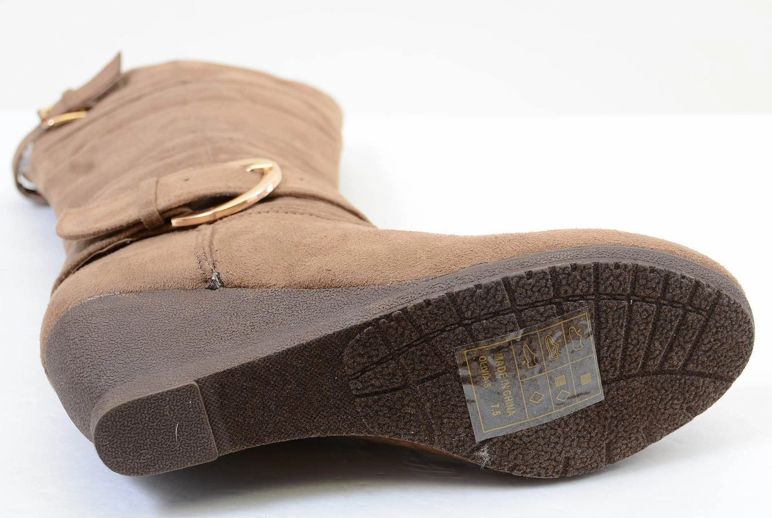 Best Chelsea Rain Boots Furry Buckle Wedge Vegan Suede Knee Womens Boots